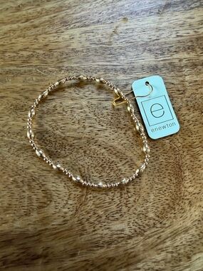 ENewton Gold Tone Textured Bead Stretch Bracelet